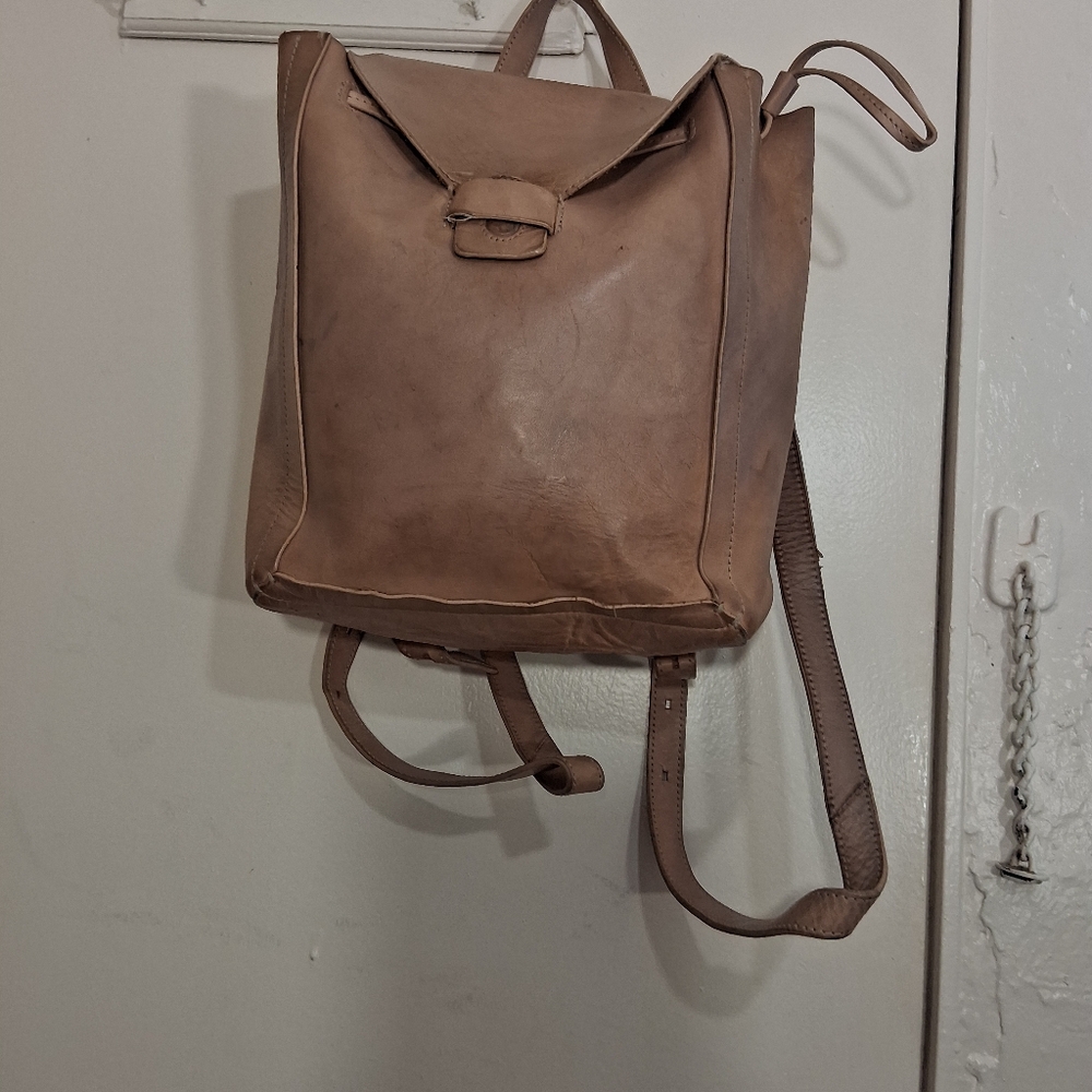 Loeffler Randall Leather Backpack Distressed - image 2